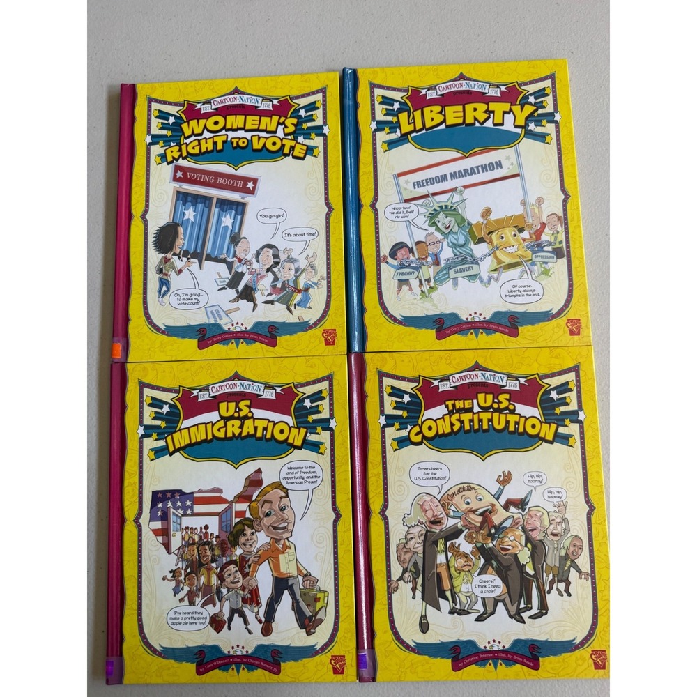 Capstone Cartoon Nation Graphic Library 4 Book Set US History Constitution Kids